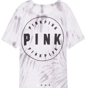 Pink Victoria’s Secret Tie Dye Cloud Wash Logo Top